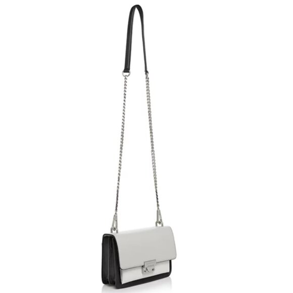 Rebecca Minkoff‎ Christy SM Handbag Black White Grey Leather Crossbody Women's - Picture 13 of 15